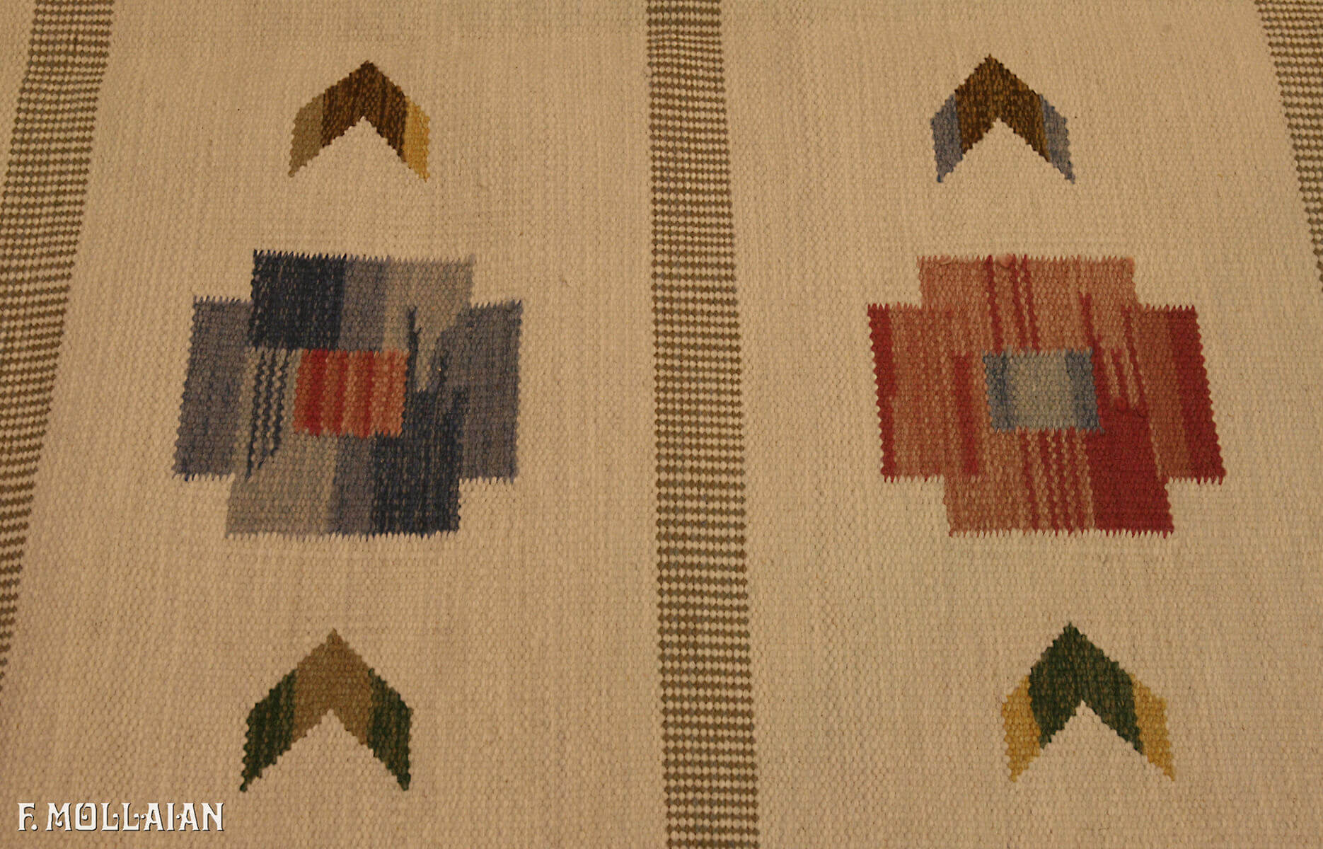 Semi-Antique Suédois Kilim n°:28364699